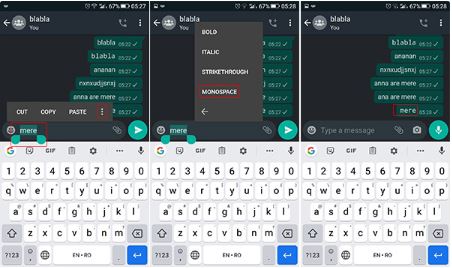 How to change font style in WhatsApp