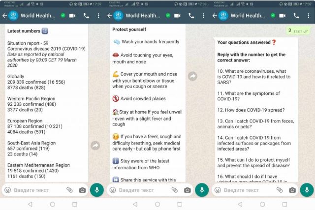 World Health Organization Official WhatsApp Bot