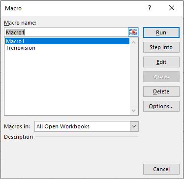How to view the saved Macro and how to run a Macro in Excel