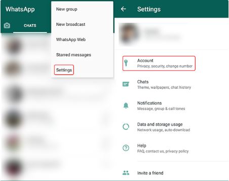 change phone number in WhatsApp app for Android
