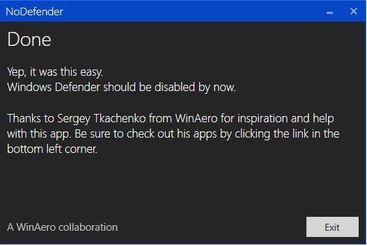 completely disable Windows Defender in our Windows 10
