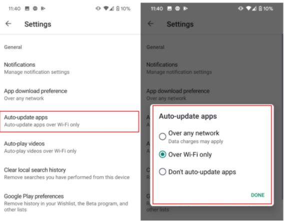 disabling automatic app update on your Android