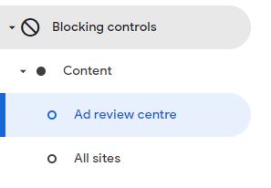 Allow and block ads in Adsense