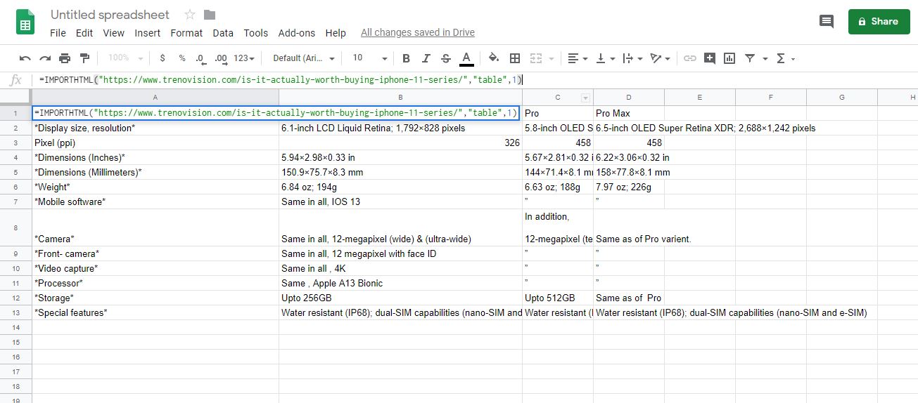 Google Sheets