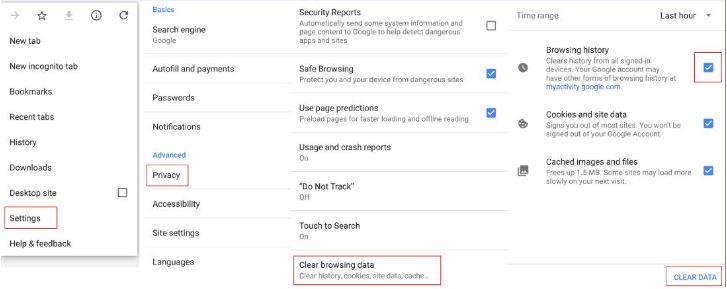 Clear browsing history on your Android